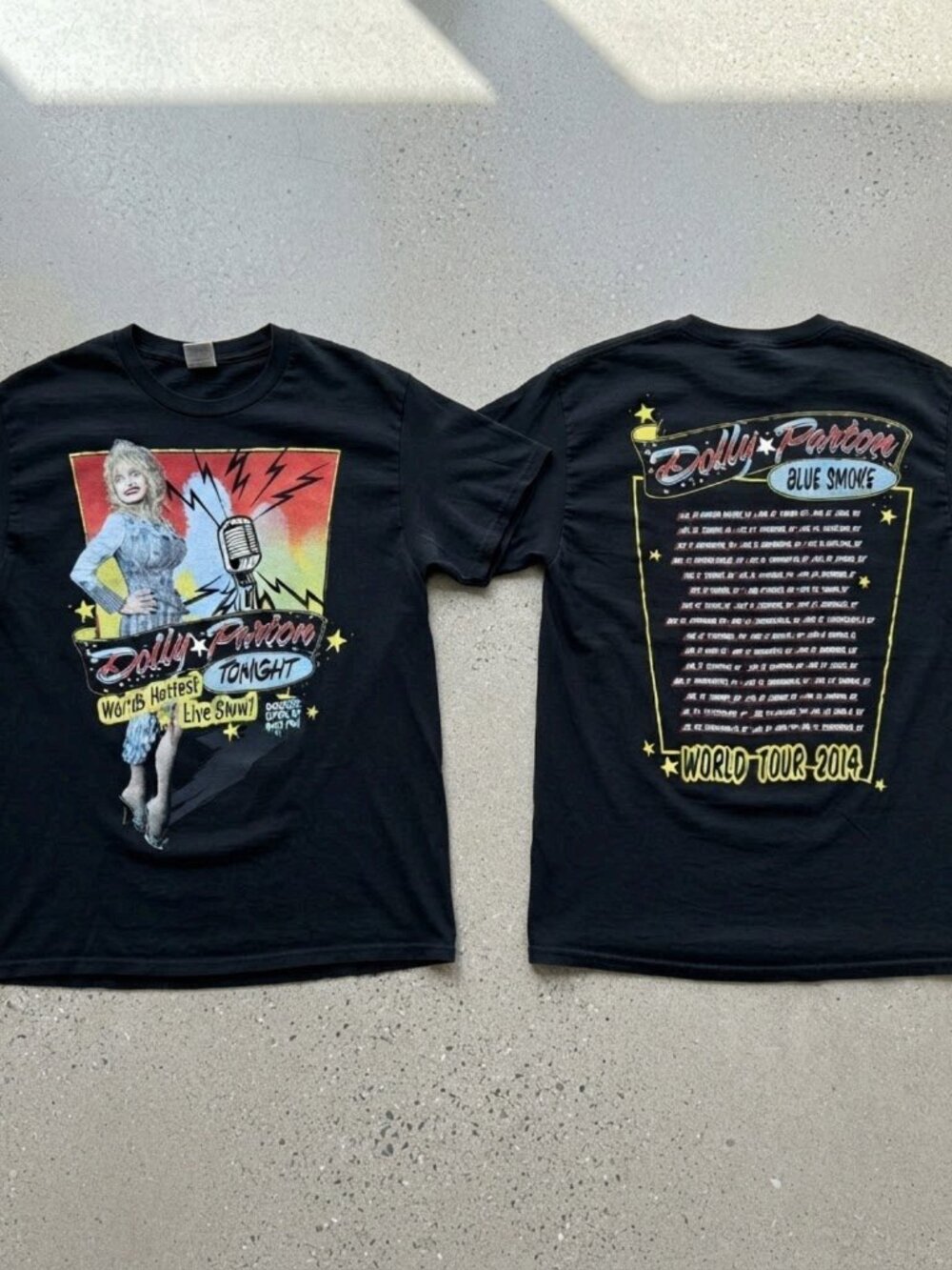 Dolly Parton Blue Smoke World Tour 2014 Vintage Concert Country Music T-Shirt
